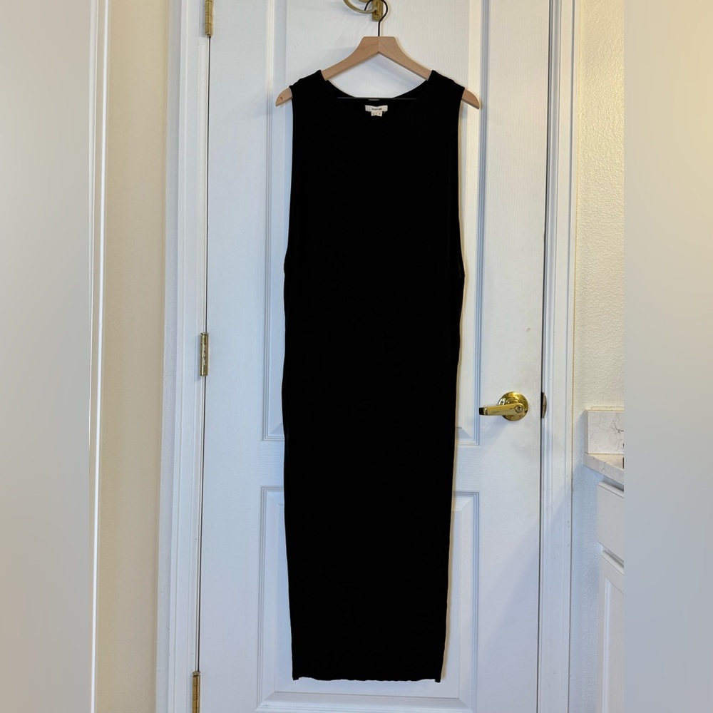 Helmut Lang Black Sheath High Slit Jersey Cutout Dress Size M - Picture 3 of 11